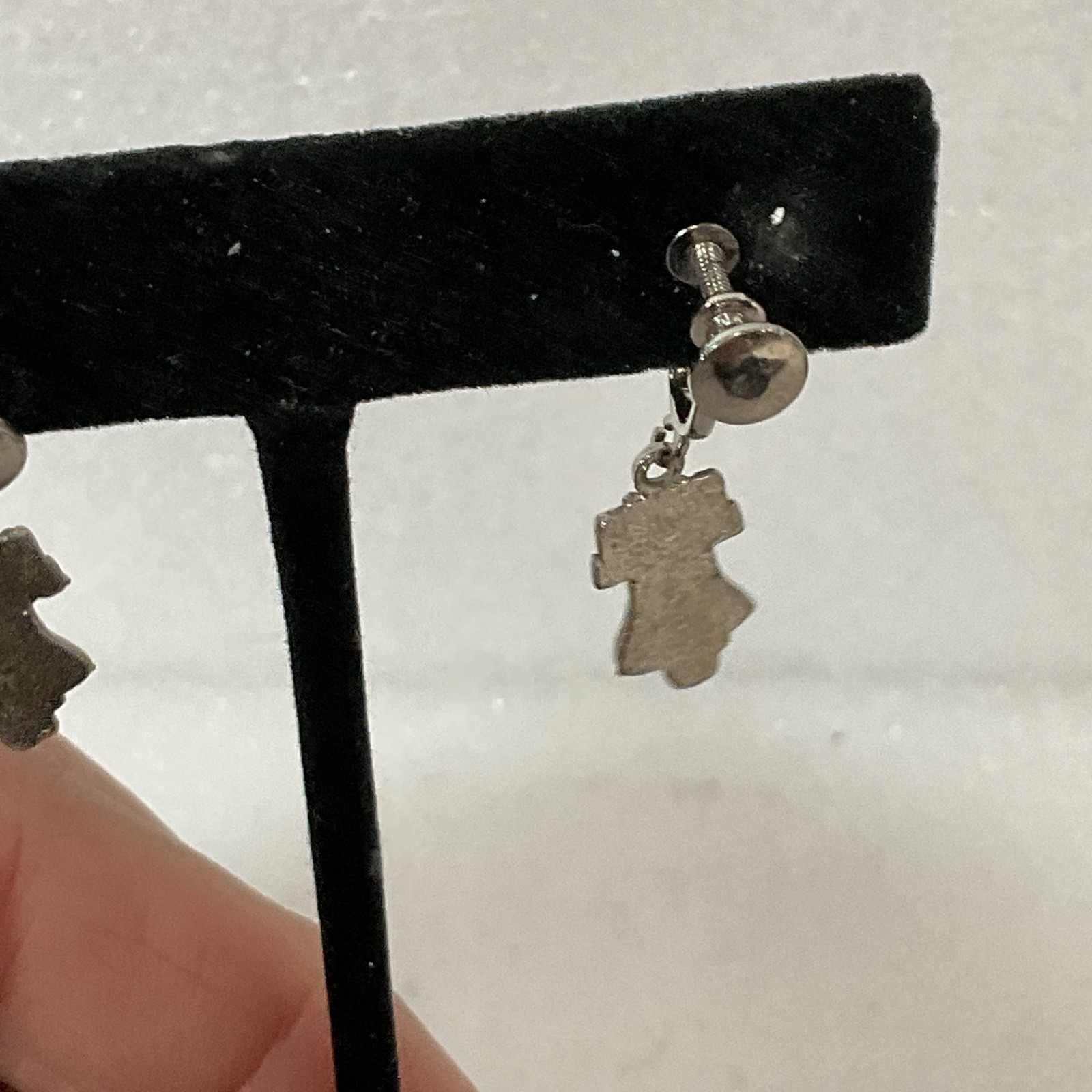 Vintage Silver Tone Liberty Bell Earrings Screw Back Patriotic USA 4.1g 1in - Image 7
