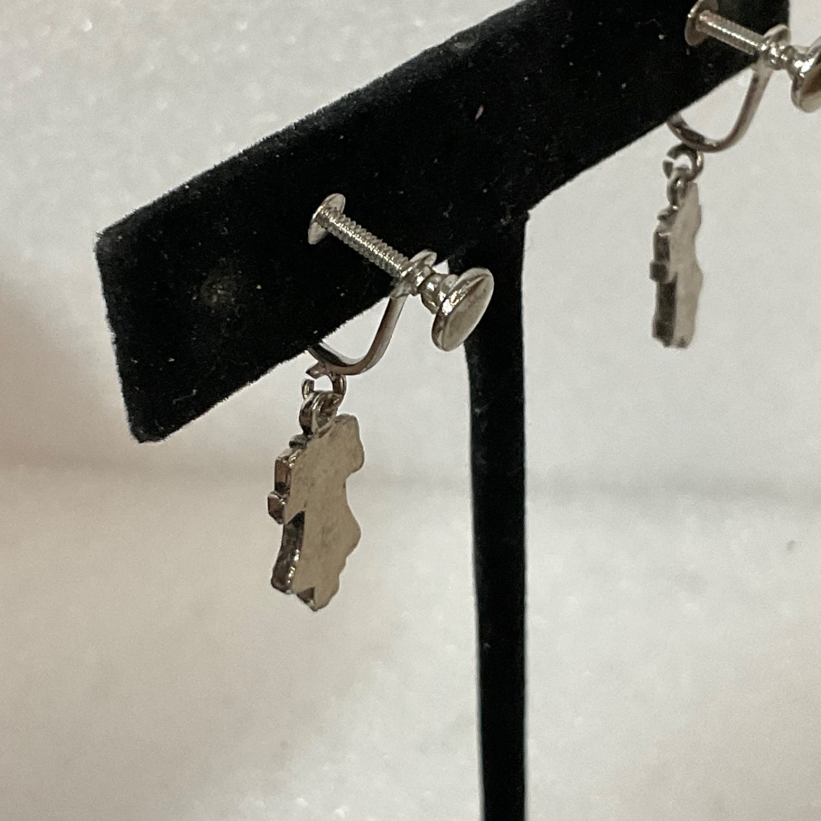 Vintage Silver Tone Liberty Bell Earrings Screw Back Patriotic USA 4.1g 1in - Image 6