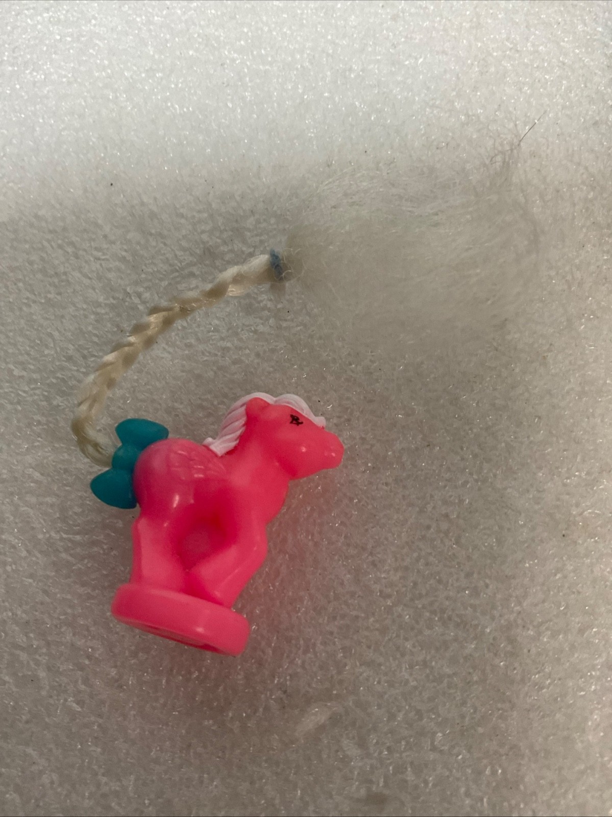 Vintage Mini Pink Pony Figure with Braided Tail 2in Plastic Toy Collectible 5.42 - Image 1