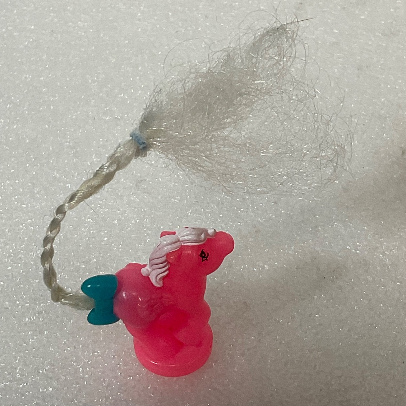 Vintage Mini Pink Pony Figure with Braided Tail 2in Plastic Toy Collectible 5.42 - Image 2