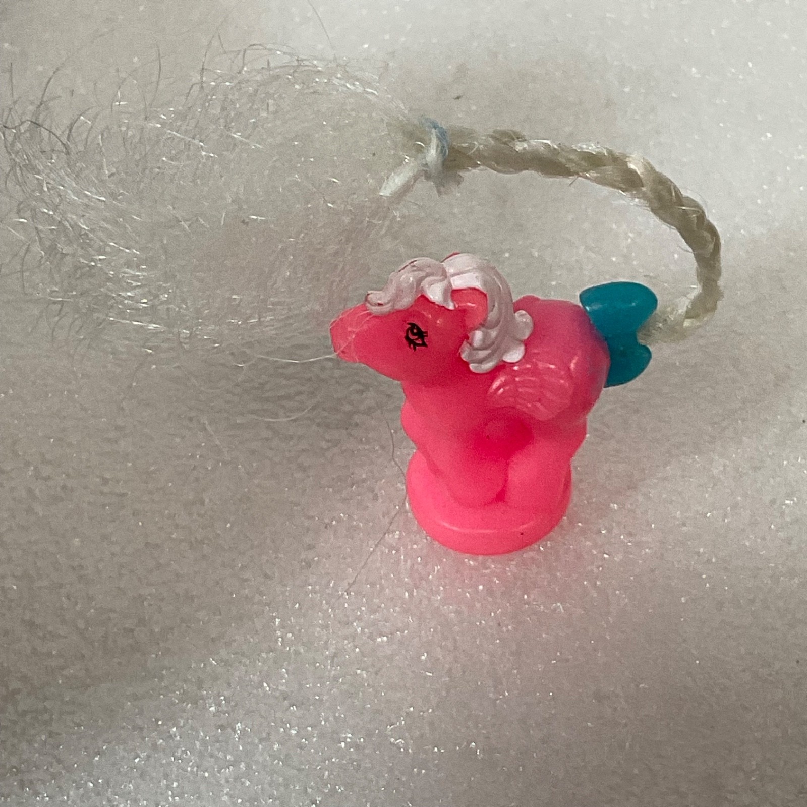 Vintage Mini Pink Pony Figure with Braided Tail 2in Plastic Toy Collectible 5.42 - Image 3