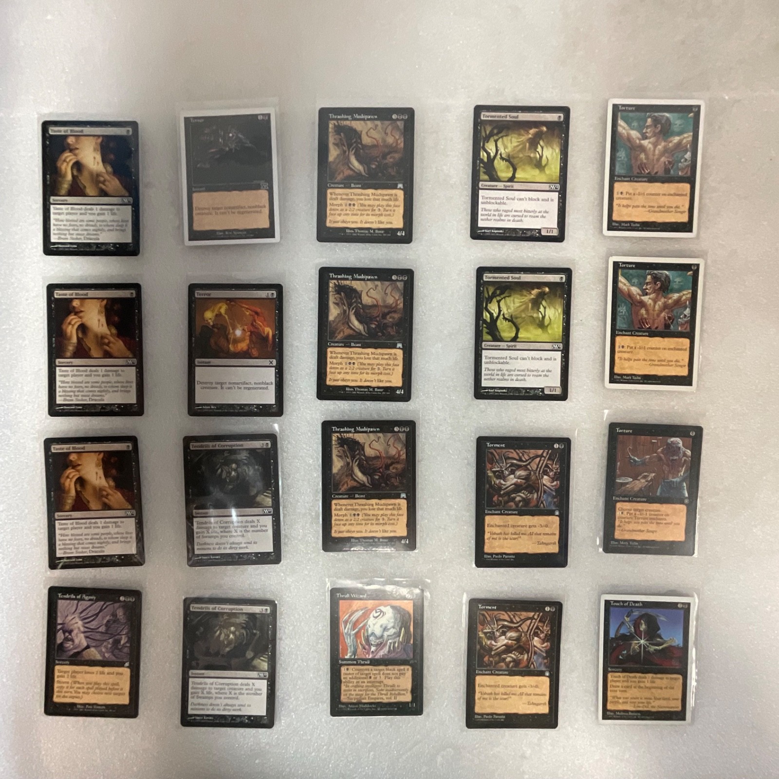 MTG 20 Card Black Lot Tendrils Agony Terror Torture Mixed Sets - Image 1