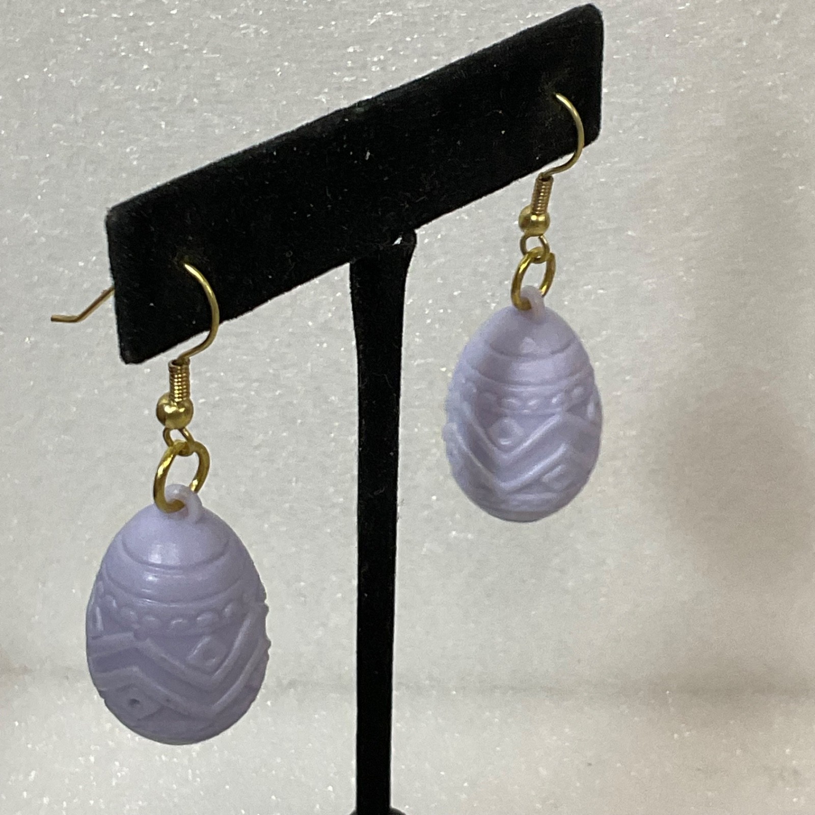 Light Purple Egg Dangle Earrings 2in Lightweight Fashion Jewelry - Image 4