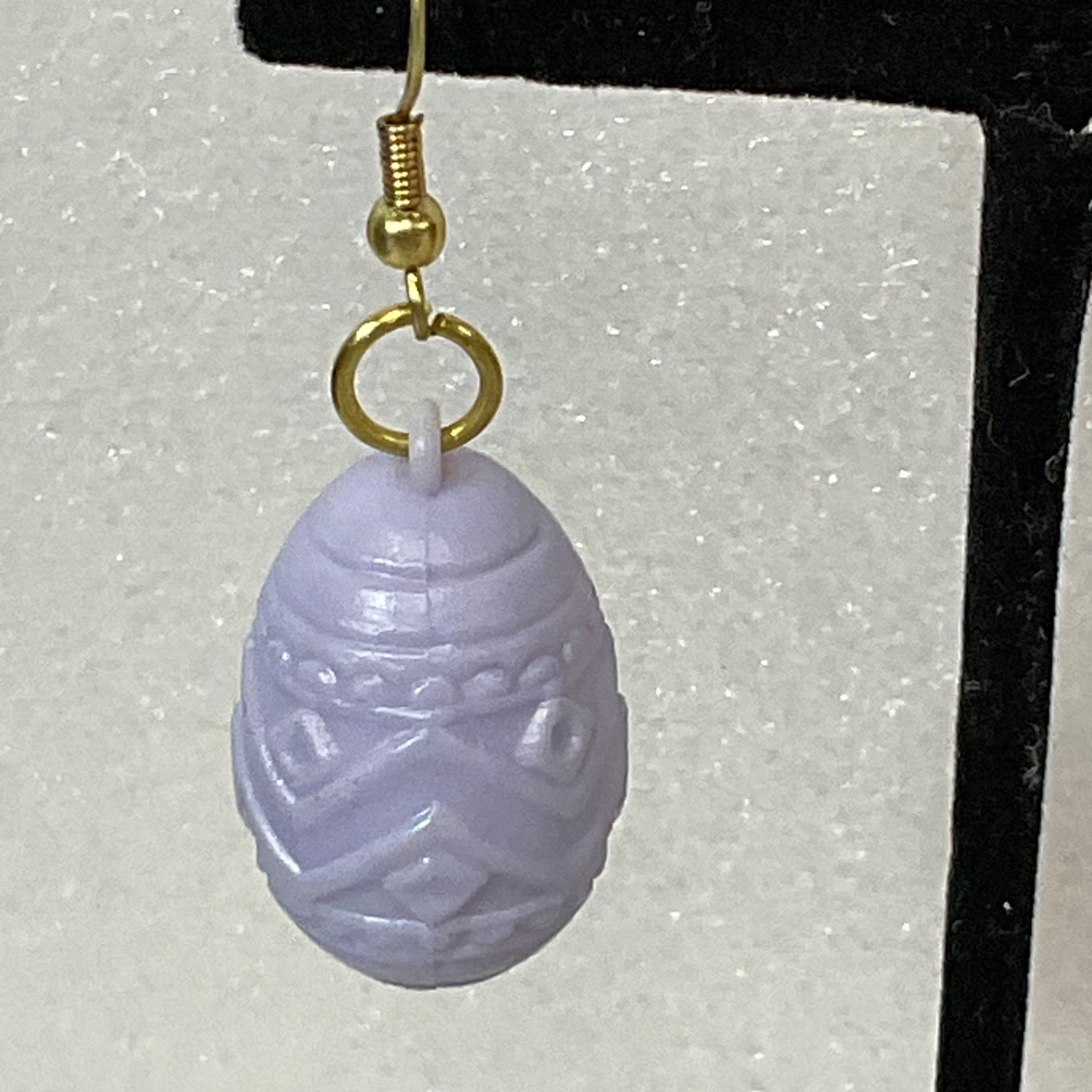 Light Purple Egg Dangle Earrings 2in Lightweight Fashion Jewelry - Image 2