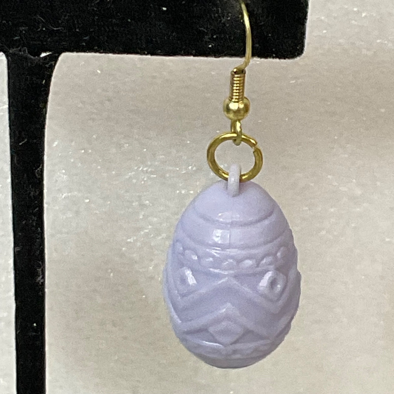 Light Purple Egg Dangle Earrings 2in Lightweight Fashion Jewelry - Image 3
