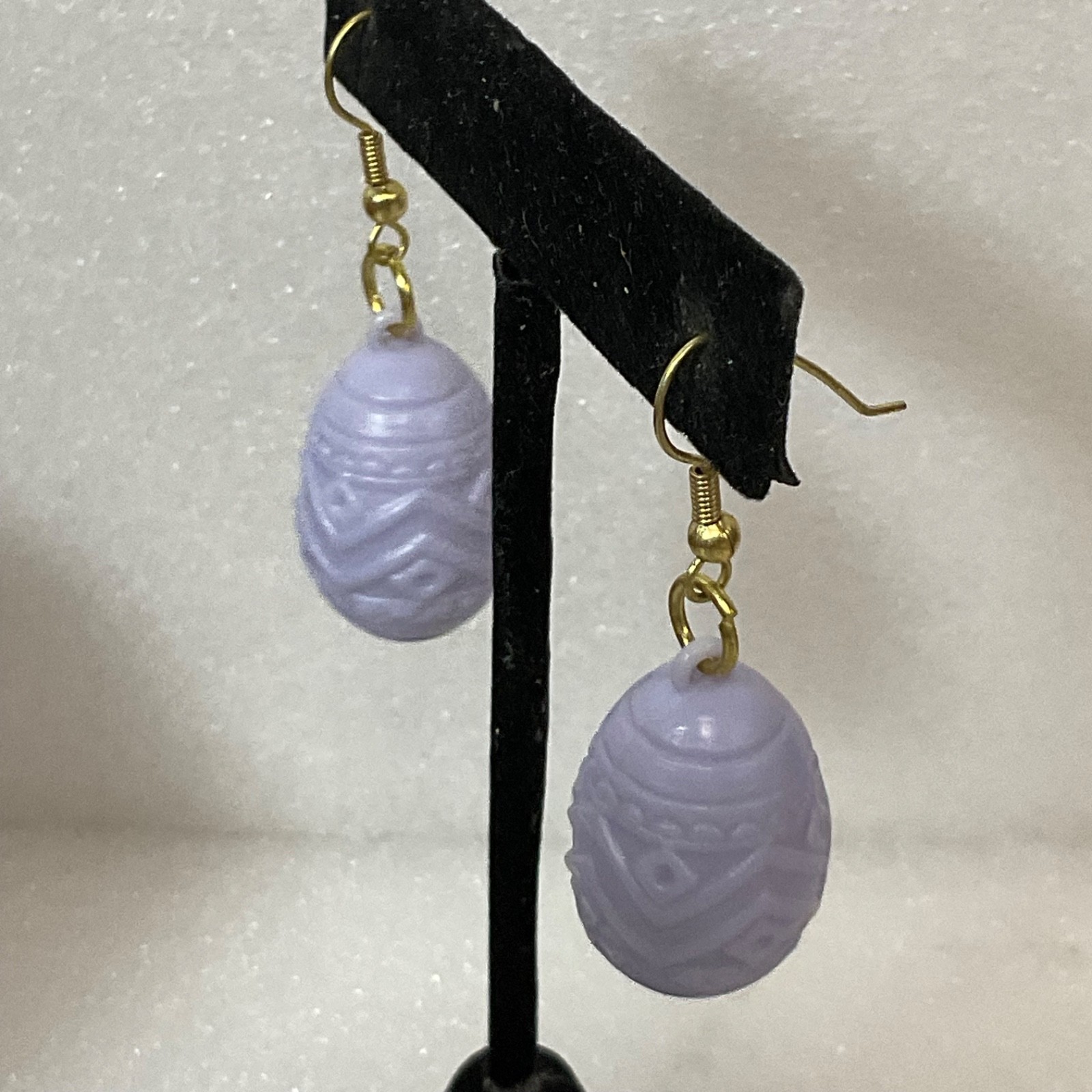 Light Purple Egg Dangle Earrings 2in Lightweight Fashion Jewelry - Image 5