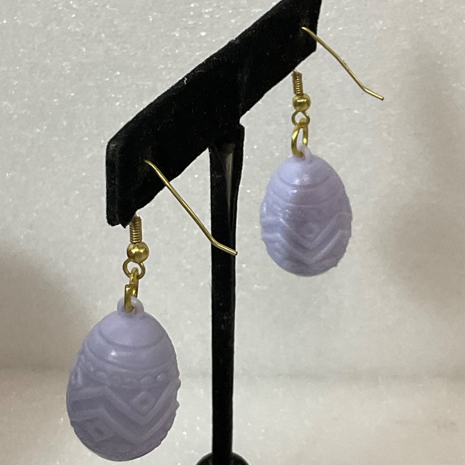 Light Purple Egg Dangle Earrings 2in Lightweight Fashion Jewelry - Image 6
