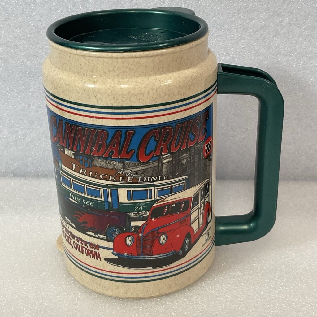 Cannibal Cruise Truckee California 7up Plastic Mug 1998 KitchenGnu - Image 1