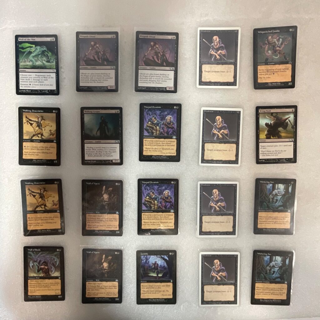 MTG 20 Card Black Lot Weakness Zombify Warped Devotion Mixed Sets - Image 1