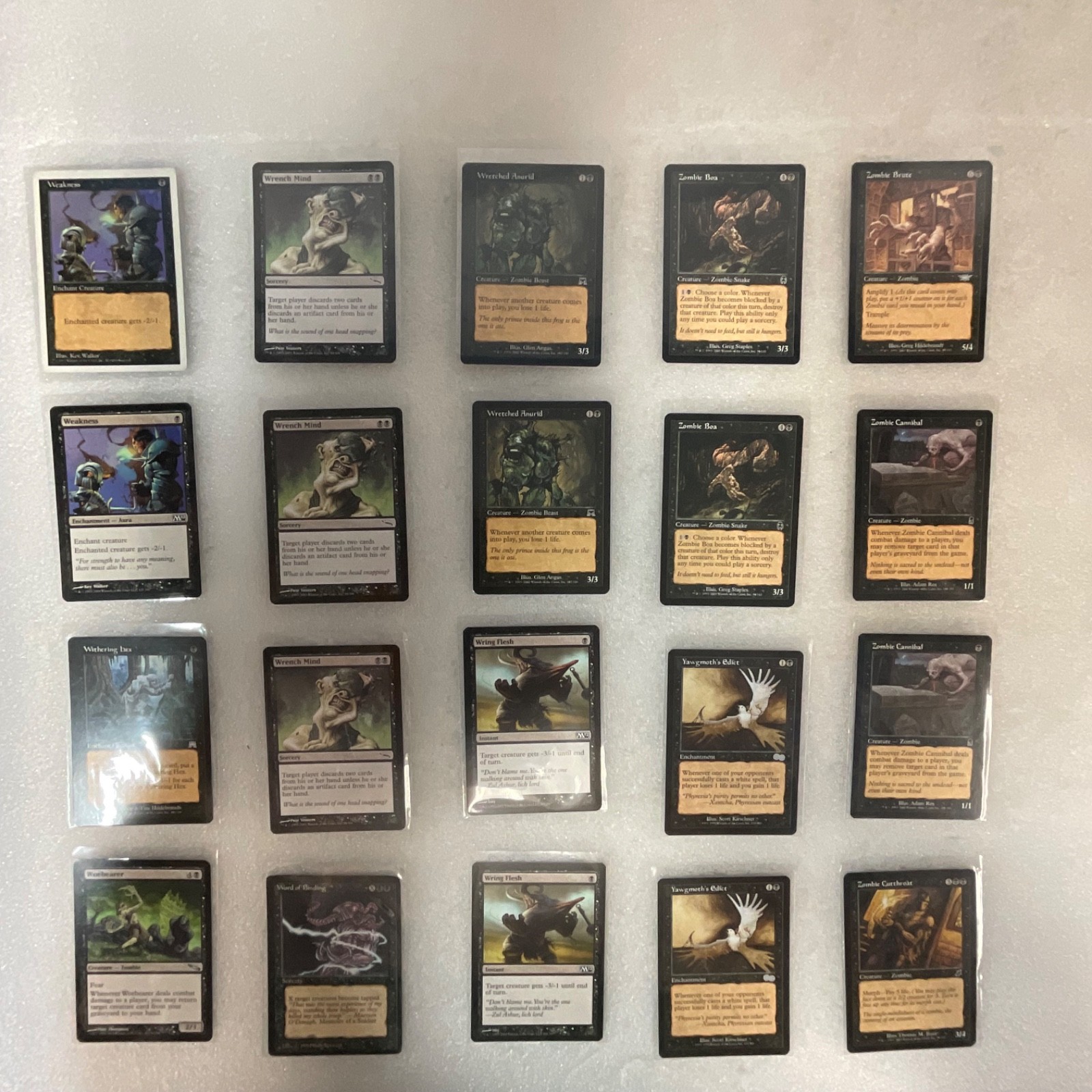 MTG 20 Card Black Lot Wrench Mind Zombie Boa Mixed Sets - Image 1