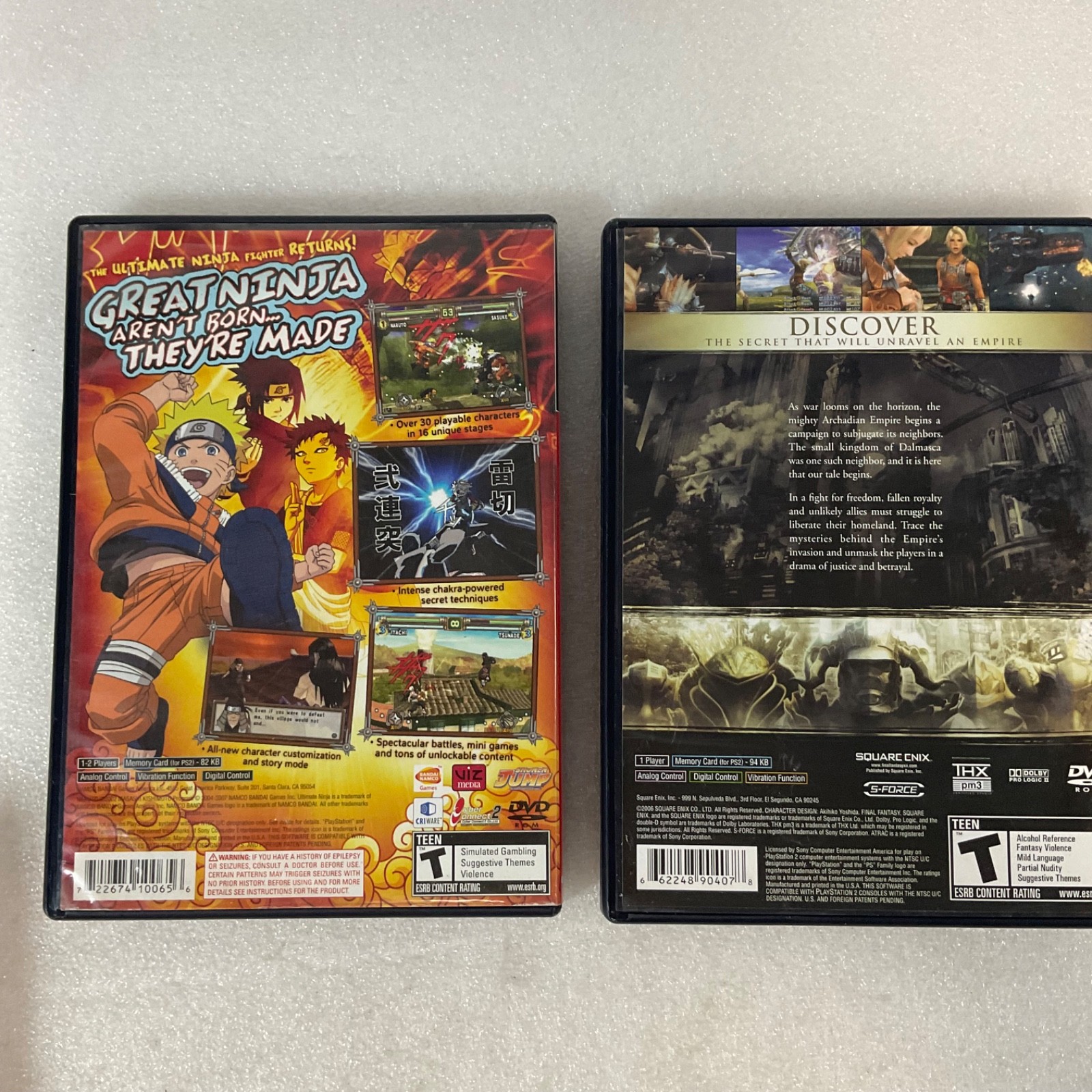 Lot of 2 PS2 Games Final Fantasy XII & Naruto Ultimate Ninja 2 Tested Complete - Image 4