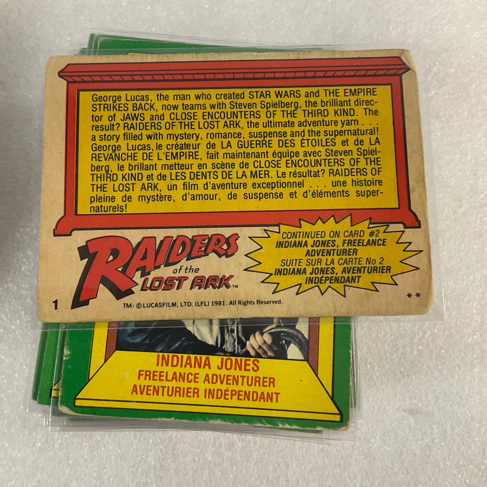 Raiders Lost Ark 1981 O-Pee-Chee 88 Card Lot Bilingual French English Canada - Image 6