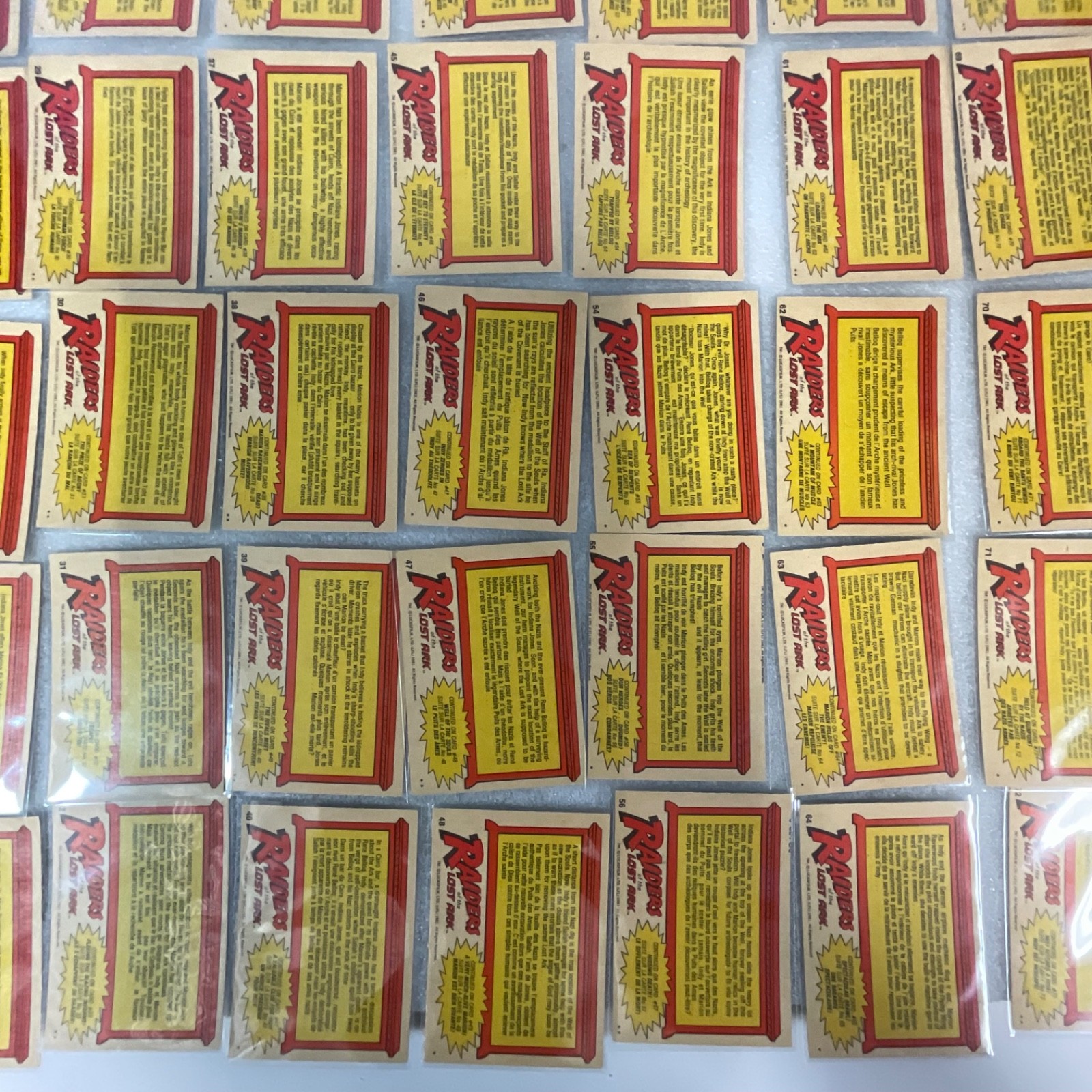 Raiders Lost Ark 1981 O-Pee-Chee 88 Card Lot Bilingual French English Canada - Image 19