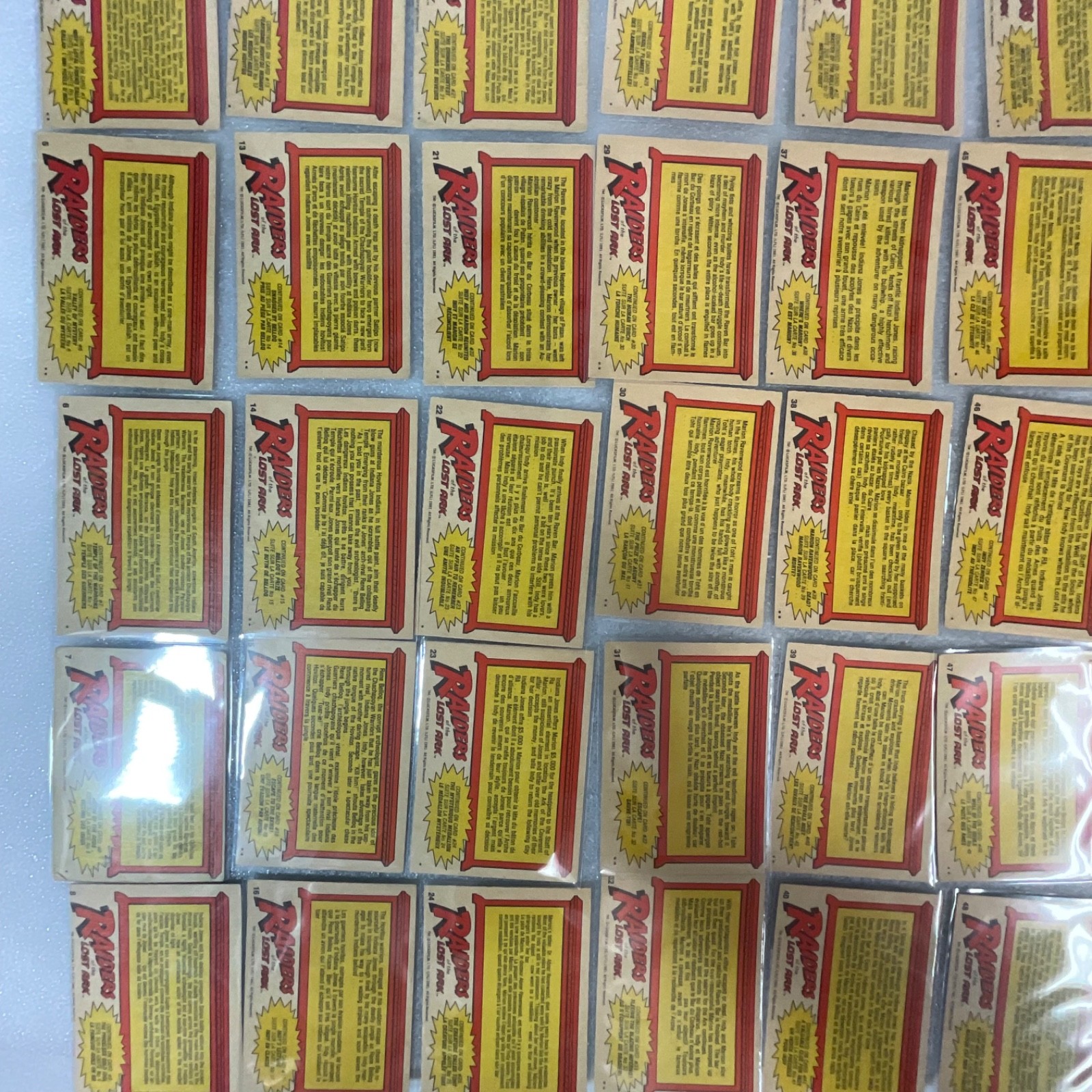 Raiders Lost Ark 1981 O-Pee-Chee 88 Card Lot Bilingual French English Canada - Image 18