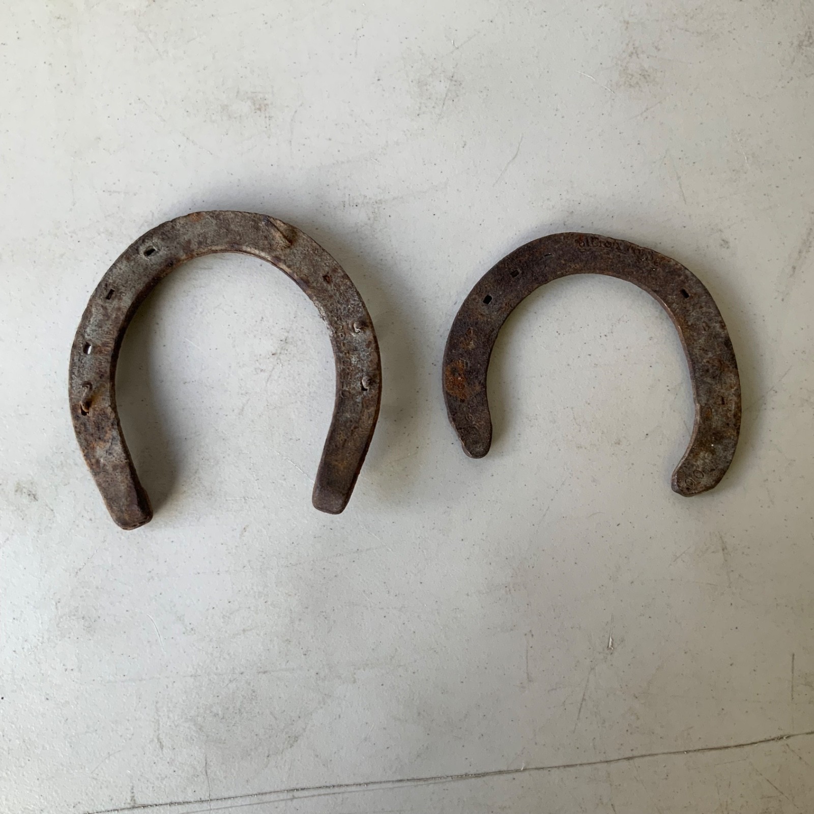 Lot of 2 Used Rusty Horseshoes Western Farm Decor Craft 5 in - Image 2