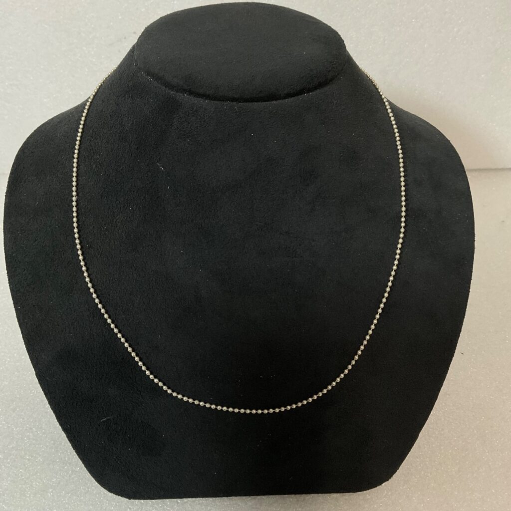 18in 925 Silver Ball Chain Necklace India 2.97g Sterling Minimalist - Image 1