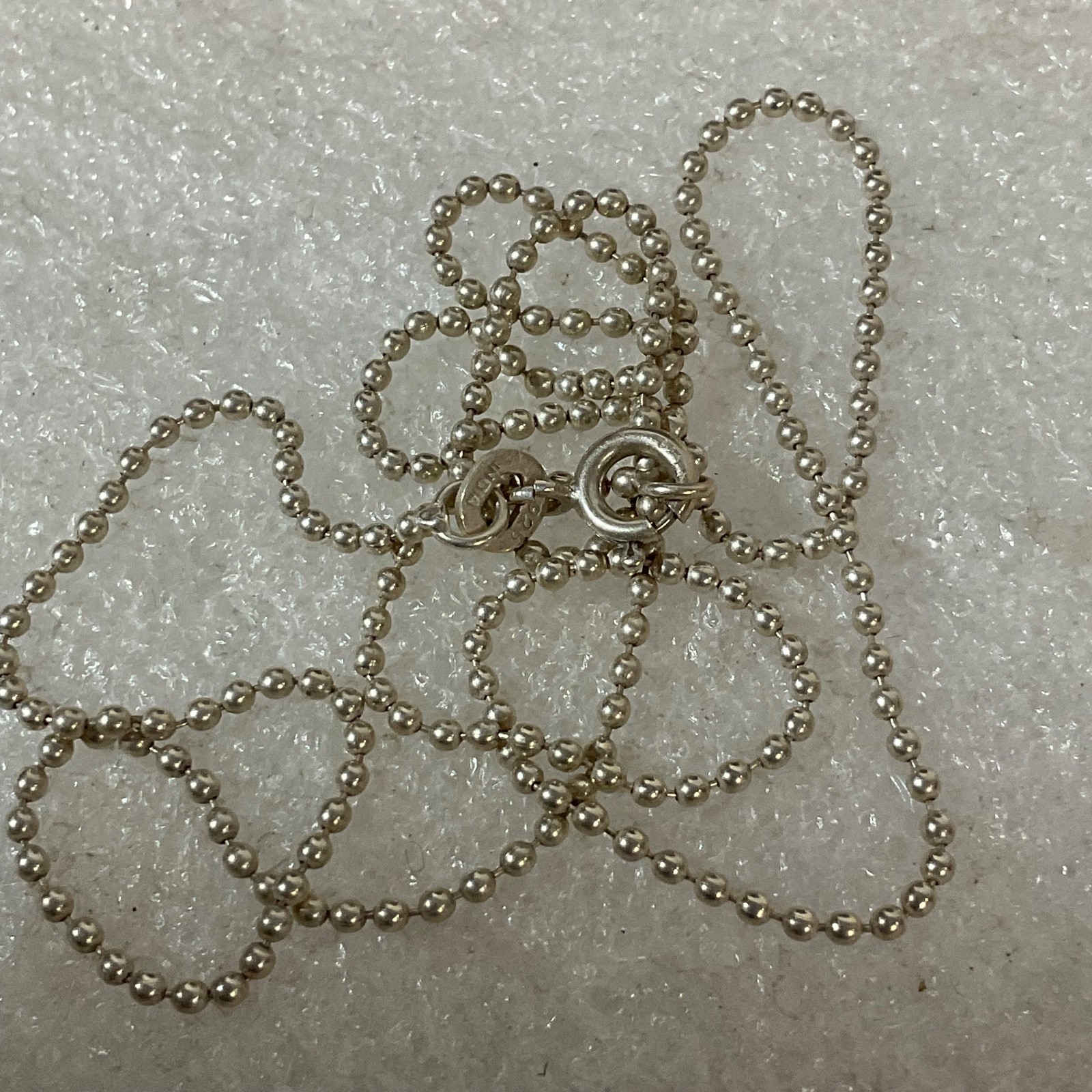 18in 925 Silver Ball Chain Necklace India 2.97g Sterling Minimalist - Image 6