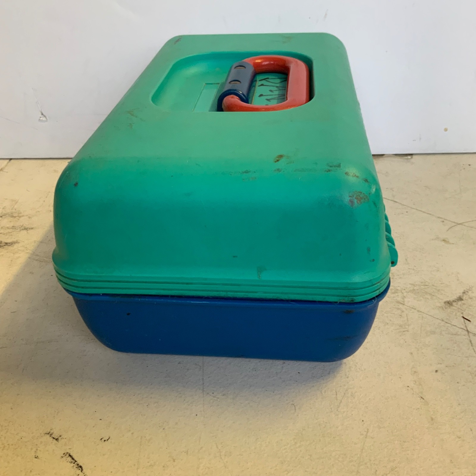Caboodles Teal Blue Pink Plastic Makeup Organizer Case 12 in - Image 2