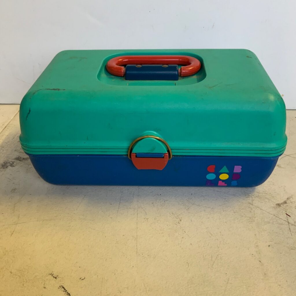 Caboodles Teal Blue Pink Plastic Makeup Organizer Case 12 in - Image 1