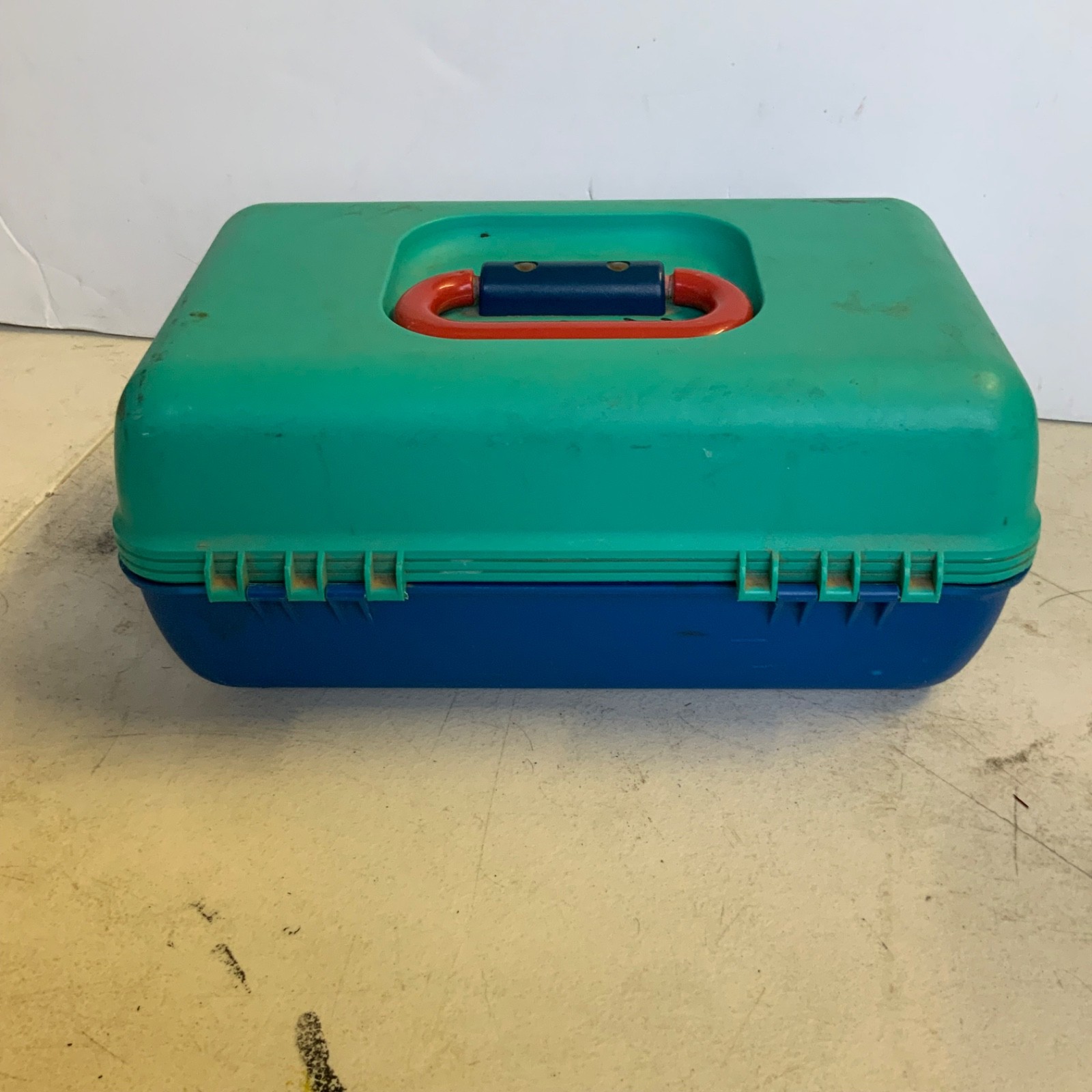 Caboodles Teal Blue Pink Plastic Makeup Organizer Case 12 in - Image 3
