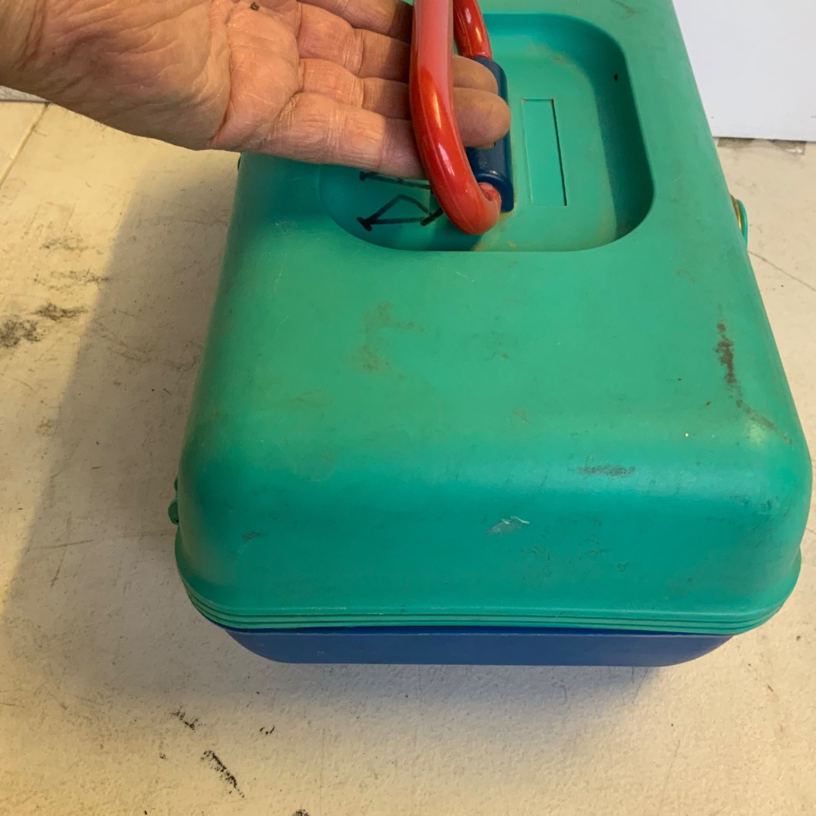 Caboodles Teal Blue Pink Plastic Makeup Organizer Case 12 in - Image 4