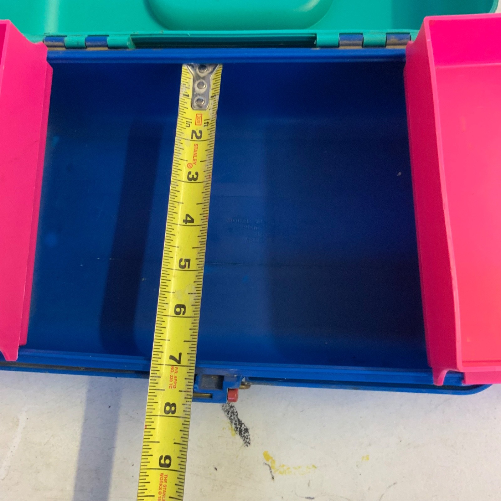 Caboodles Teal Blue Pink Plastic Makeup Organizer Case 12 in - Image 8