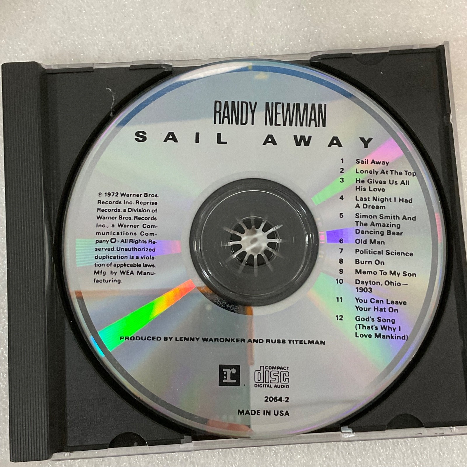Randy Newman Sail Away CD Reprise 1972 Album with Insert - Image 15
