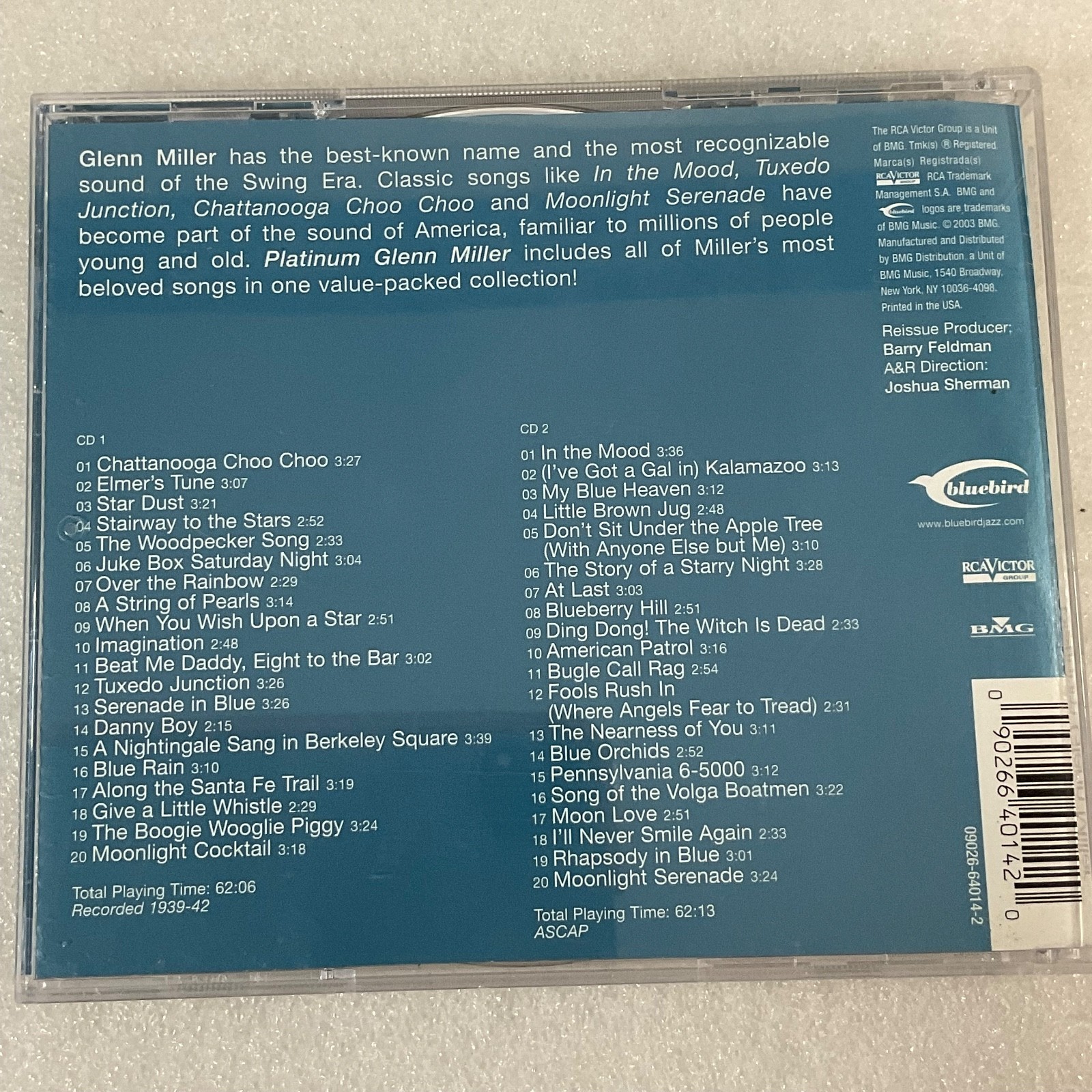 Platinum Glenn Miller 2 CD Swing Era Classics Bluebird RCA Victor Compilation - Image 2