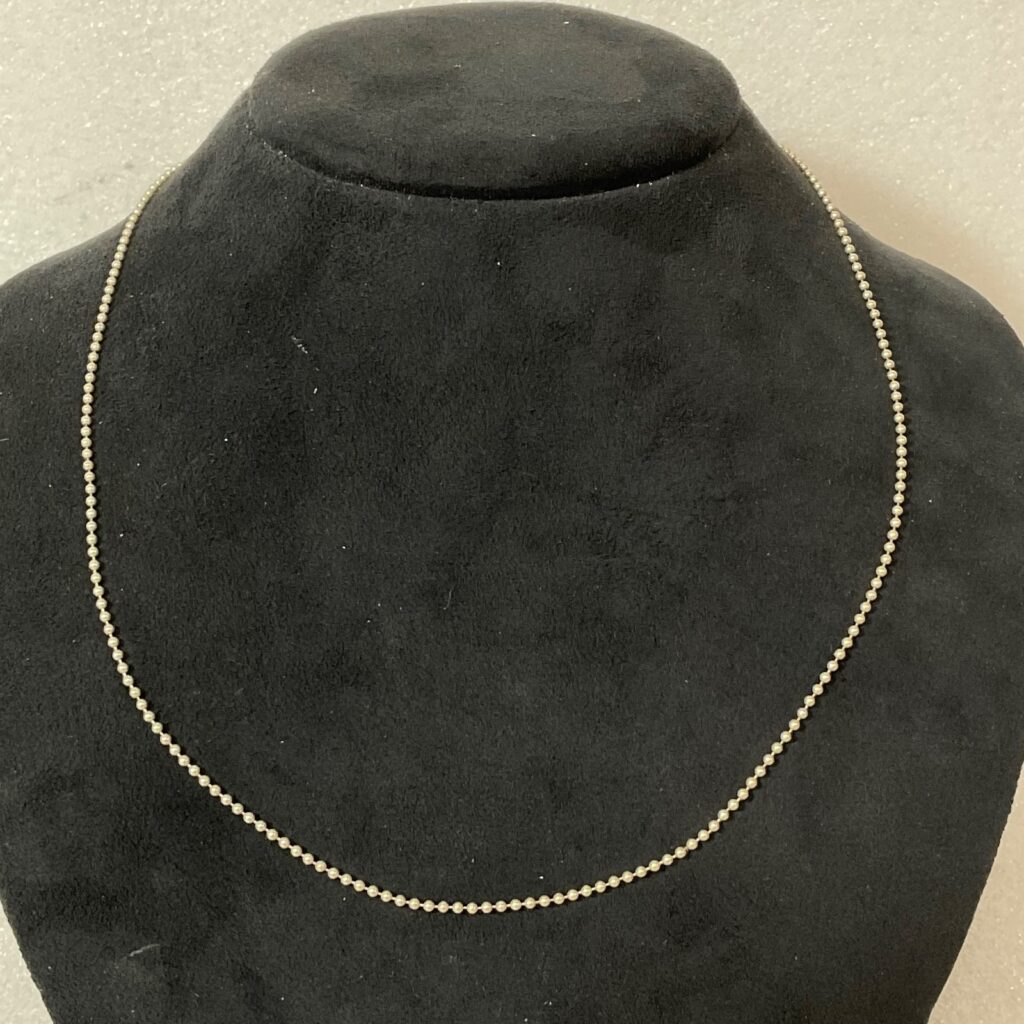 18in 925 Sterling Silver Ball Chain Necklace Made in India 2.96g Minimalist - Image 1