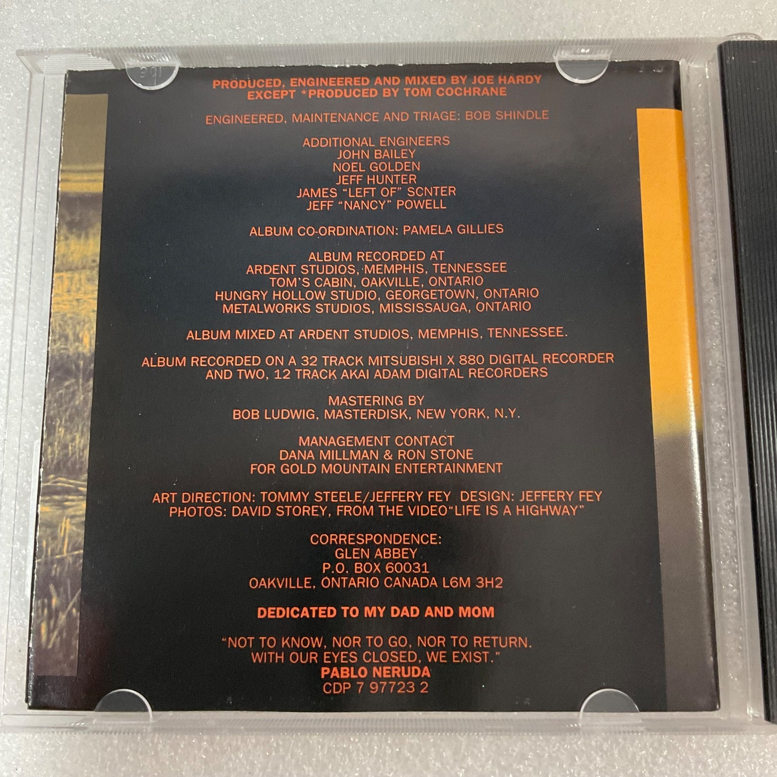 Tom Cochrane Mad Mad World CD 1991 Capitol Records Life Is a Highway - Image 13
