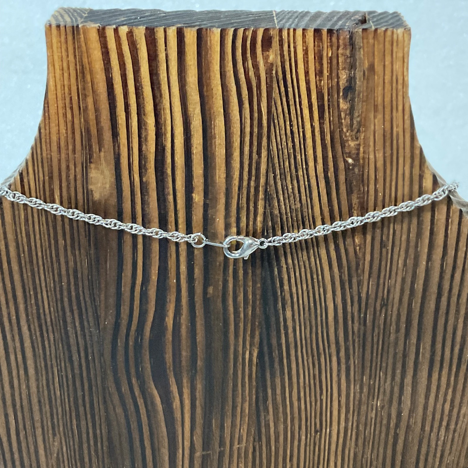 23in Silver Tone Rope Chain Necklace 4.68g Lobster Clasp Unisex Jewelry - Image 3