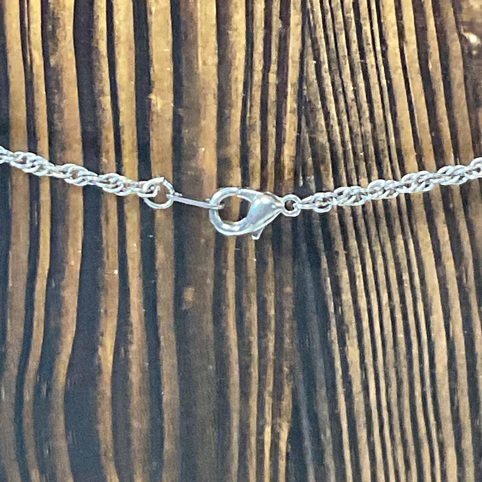 23in Silver Tone Rope Chain Necklace 4.68g Lobster Clasp Unisex Jewelry - Image 4