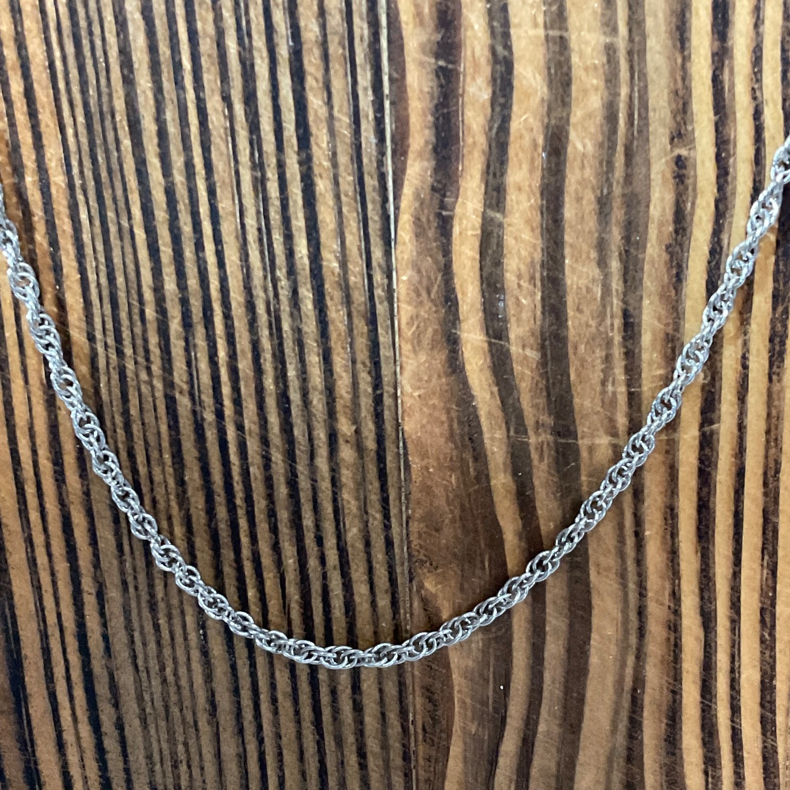 23in Silver Tone Rope Chain Necklace 4.68g Lobster Clasp Unisex Jewelry - Image 2