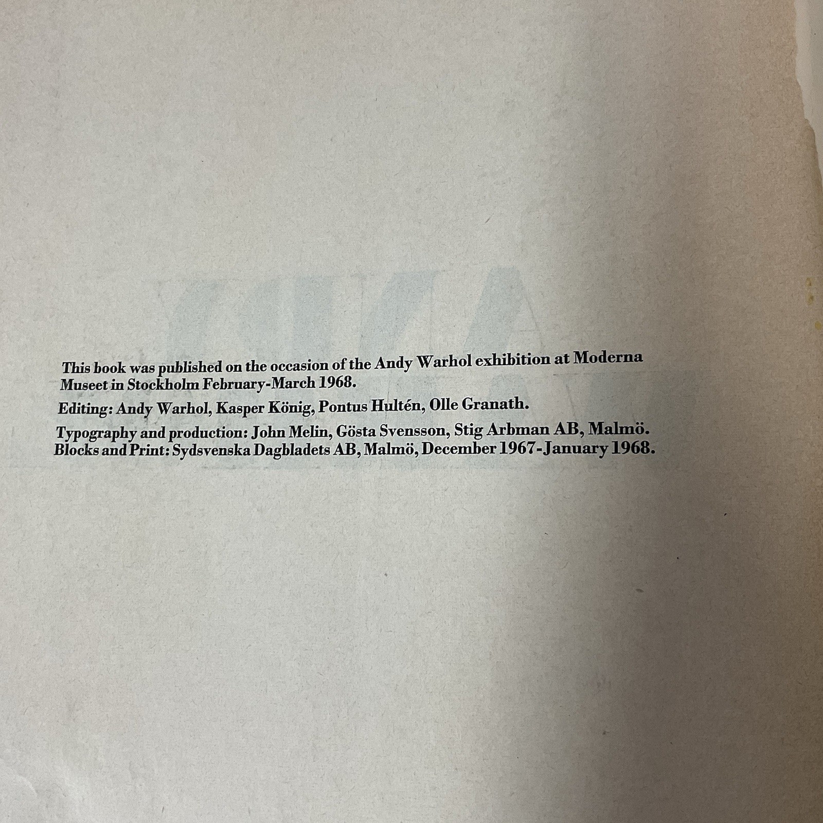 VTG 1968 Andy Warhol Moderna Museet Exhibition Catalog 1st Ed RARE Poor - Image 9