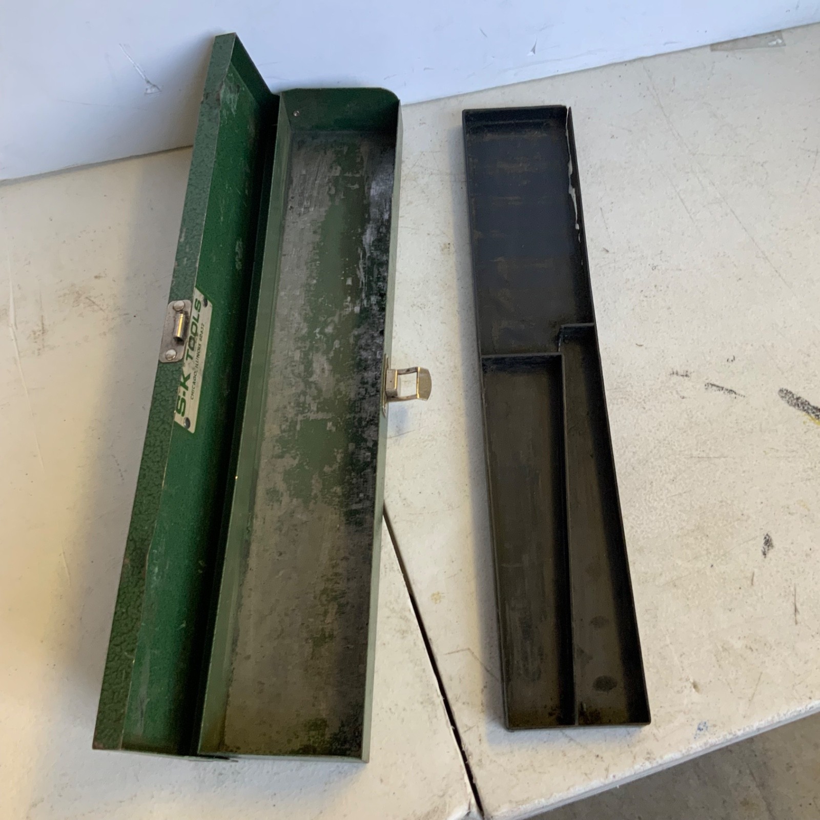 S-K Tools Green Metal Socket Tool Box Case With Tray 14 in - Image 3