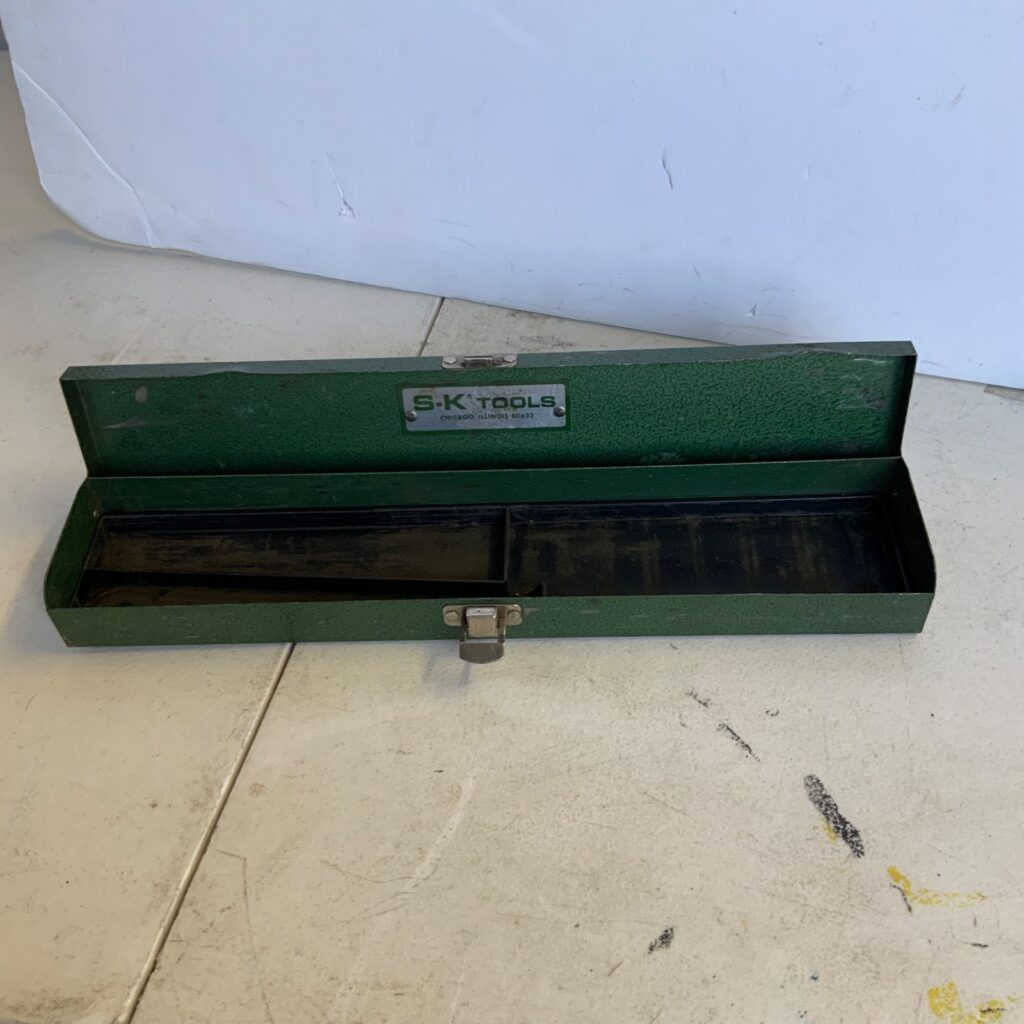 S-K Tools Green Metal Socket Tool Box Case With Tray 14 in - Image 1