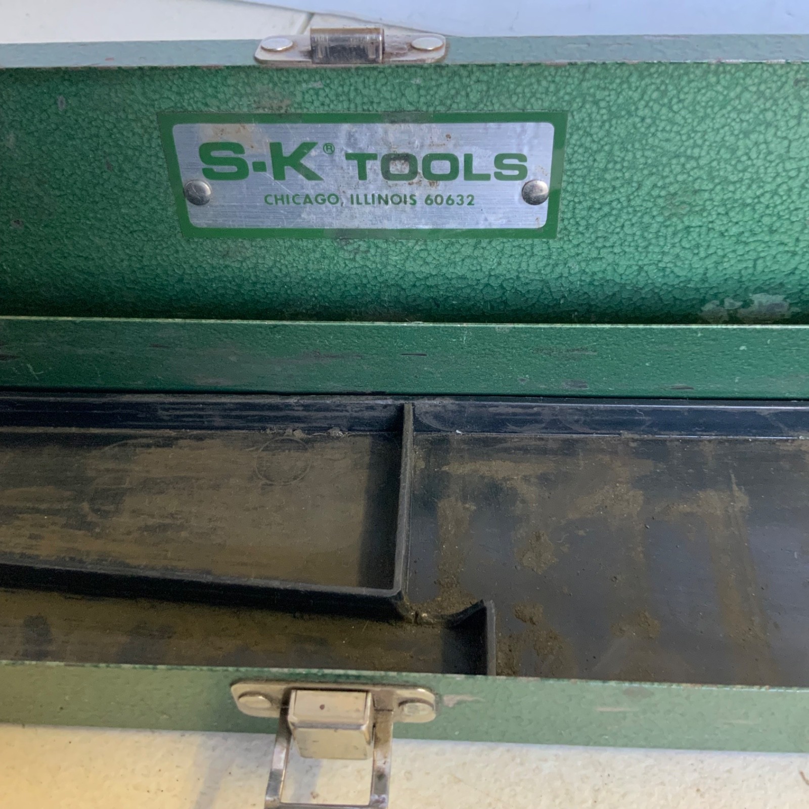 S-K Tools Green Metal Socket Tool Box Case With Tray 14 in - Image 2