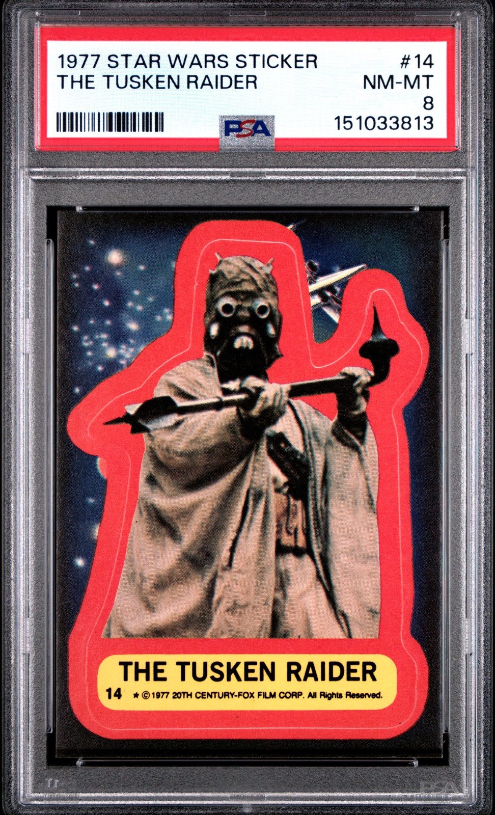 Star Wars 1977 The Tusken Raider Sticker Card #14 PSA 8 CERT#151033813 - Image 1