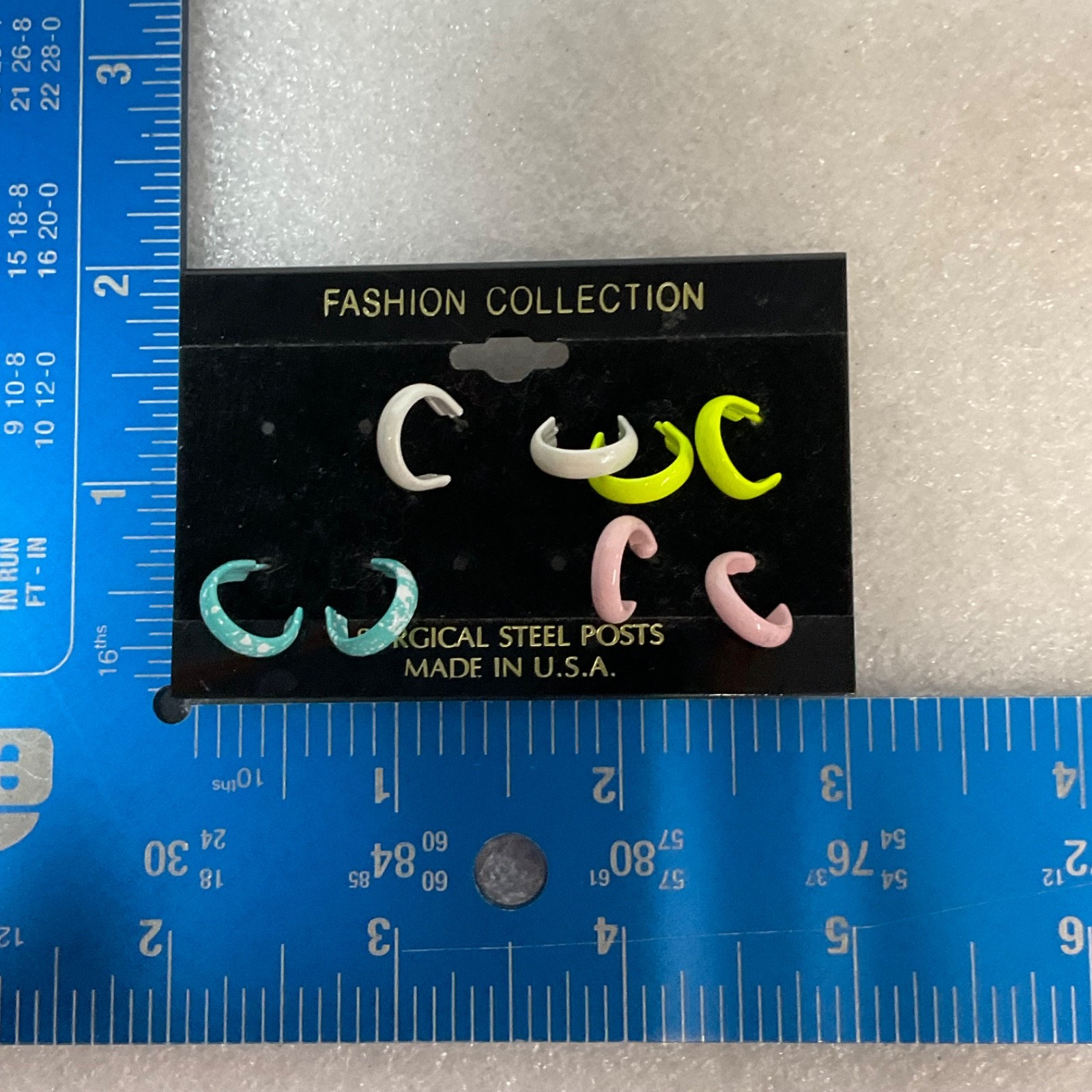 Vintage Fashion Collection Hoop Earring Lot Surgical Steel Posts Made in USA - Image 5