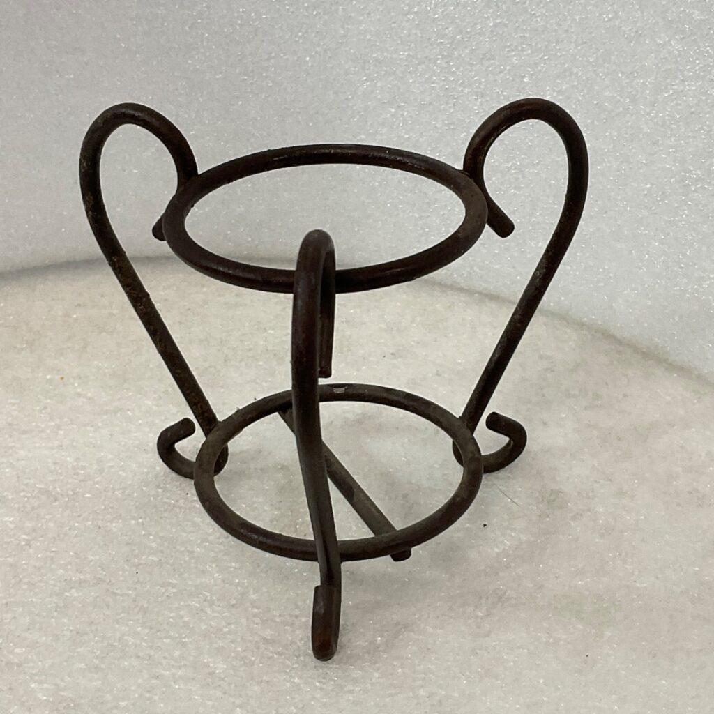 Small Metal Votive Candle Holder Brown Scroll Stand 5in Decor - Image 1
