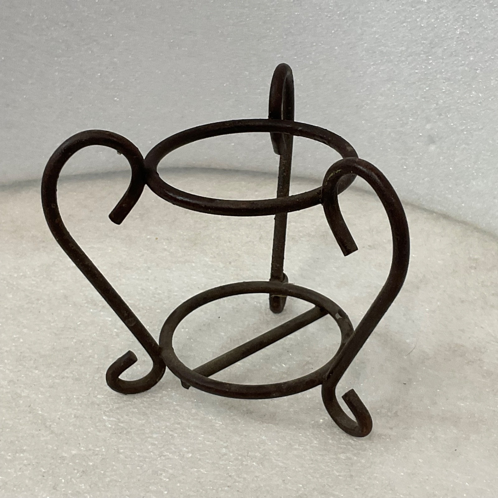 Small Metal Votive Candle Holder Brown Scroll Stand 5in Decor - Image 2
