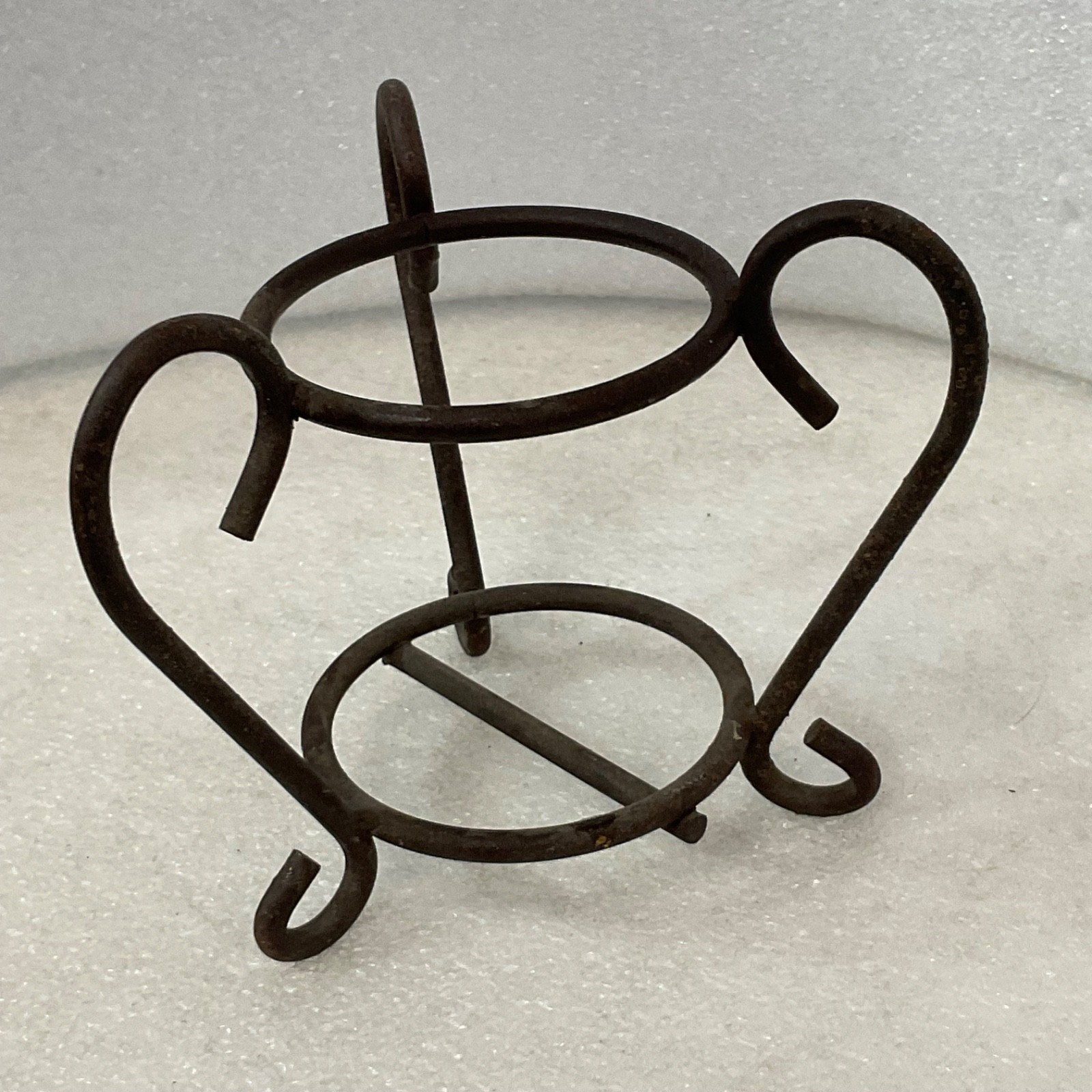 Small Metal Votive Candle Holder Brown Scroll Stand 5in Decor - Image 3
