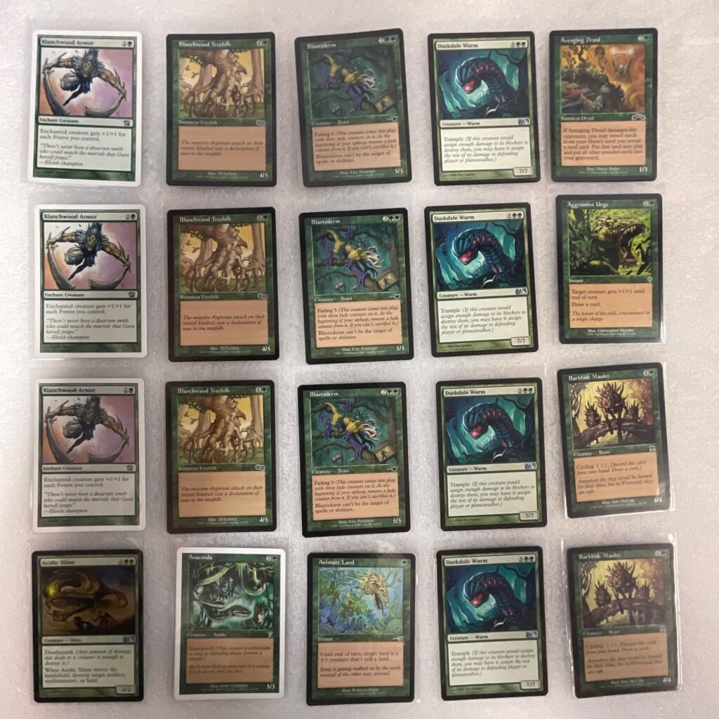 MTG 20 Card Green Lot Blastoderm Duskdale Wurm Mixed Sets - Image 1