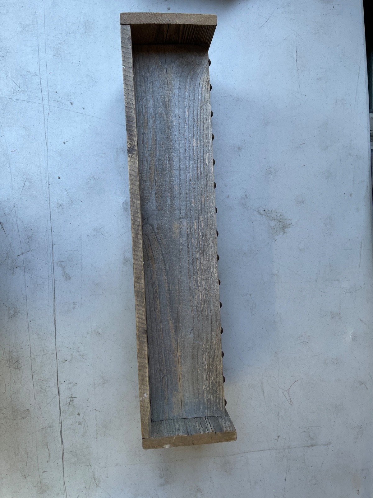Rustic Western Wall Shelf 23in Reclaimed Wood Horseshoe Hooks Burned Brands - Image 13