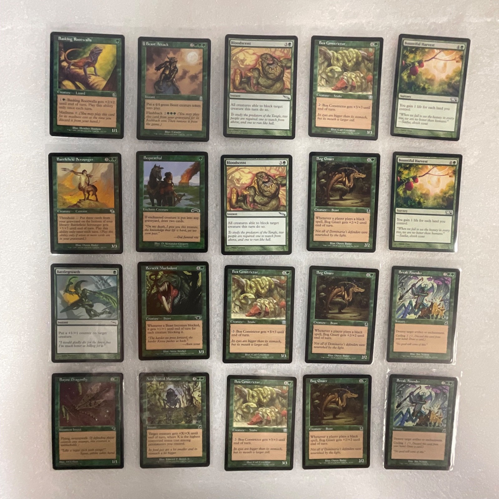MTG 20 Card Green Lot Mixed Torment Judgment Onslaught Beast Attack Gnarr - Image 1