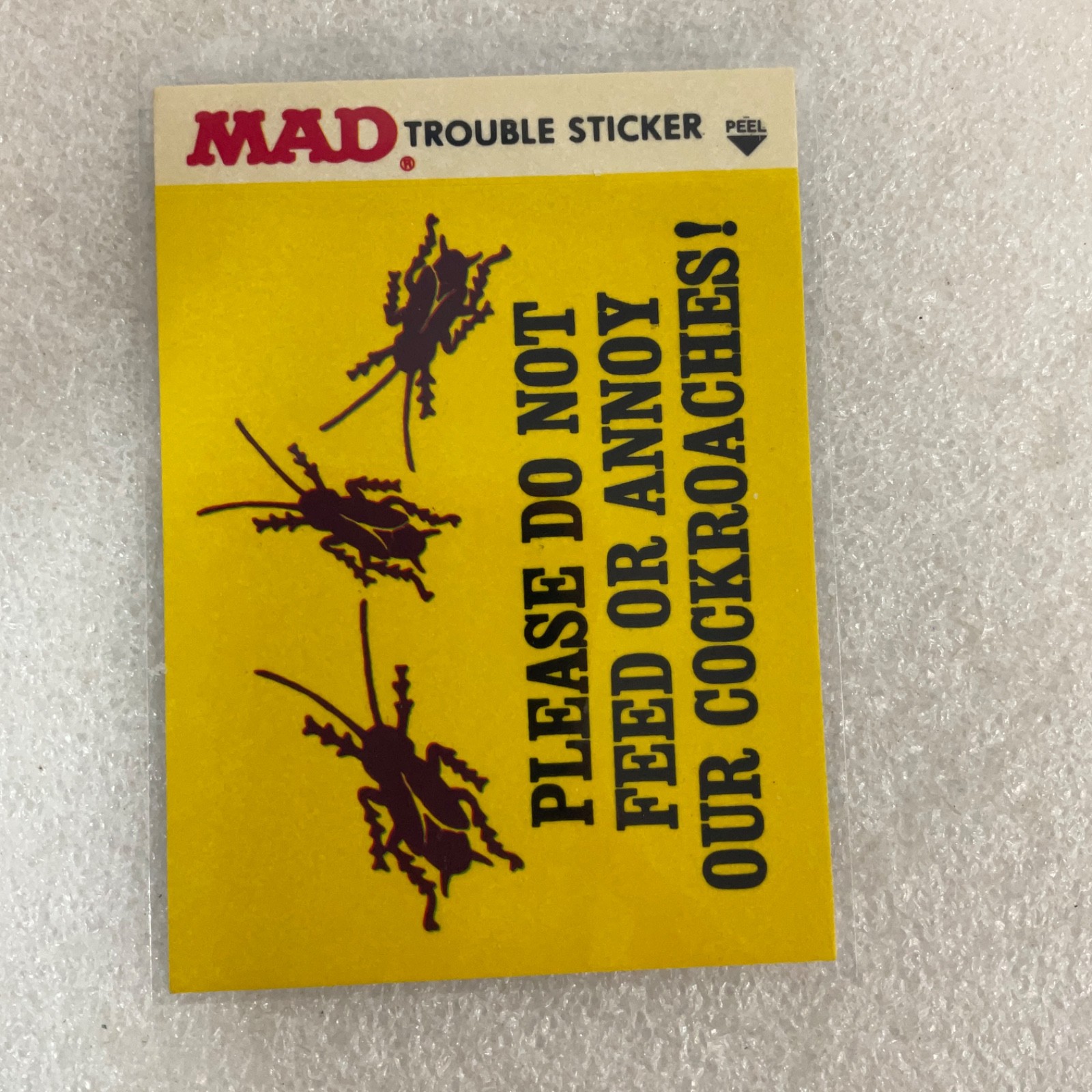 1983 MAD Trouble Stickers Cockroaches EC Publications Sticker Card - Image 3