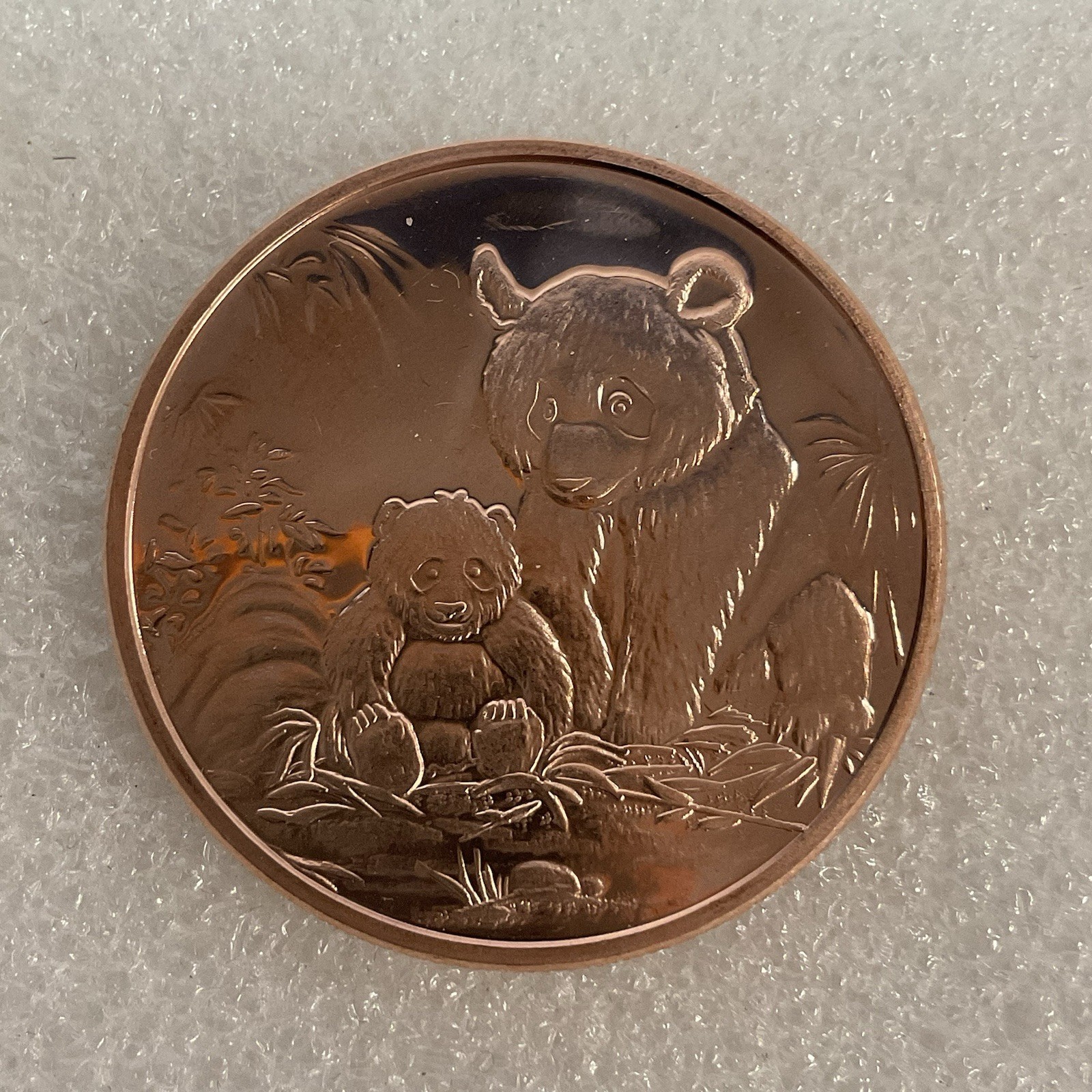 Panda Copper .9999 Fine One Ounce Round Coin Gnumismatist - Image 1