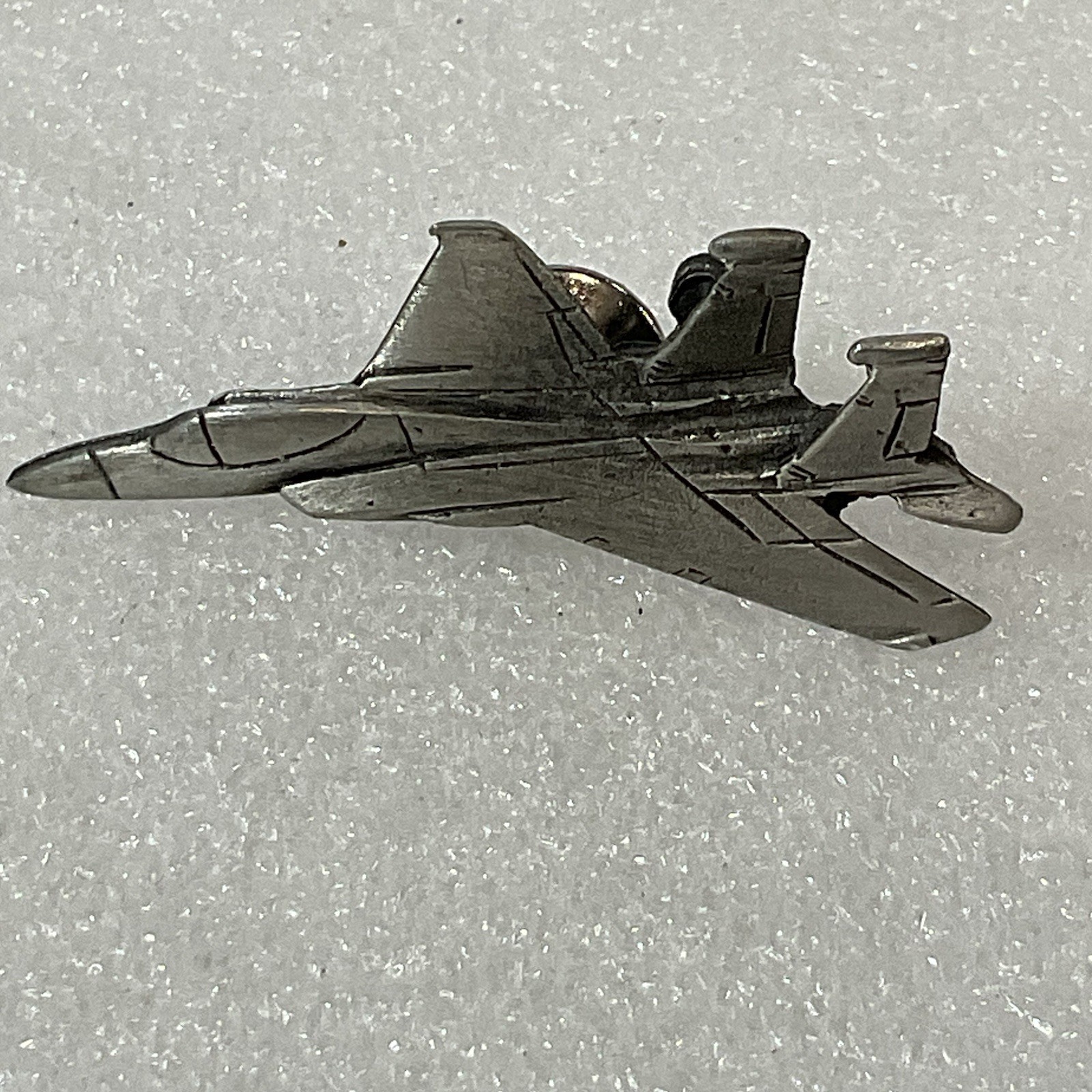 Silver Colored Metal F-15 Fighter Jet Plane Airplane Pin Pinback GnuCollectibles - Image 1