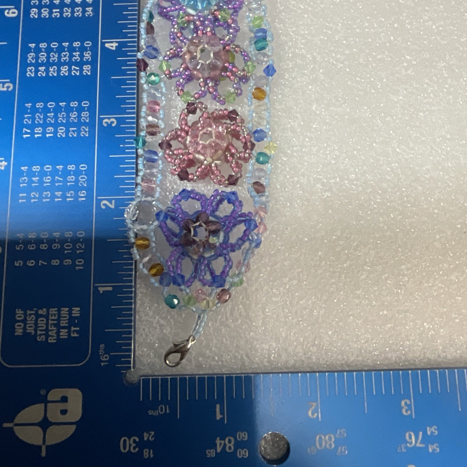 Flower Design Multicolor Bead Wide 6” Bracelet Lobster Claw Close GnuFashion - Image 9