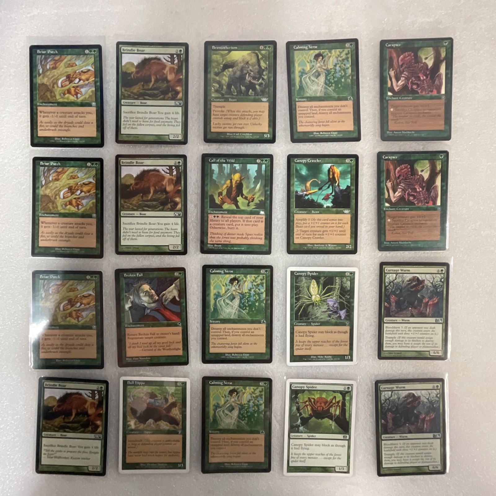 MTG 20 Card Green Lot Briar Patch Calming Verse Call of the Wild - Image 2